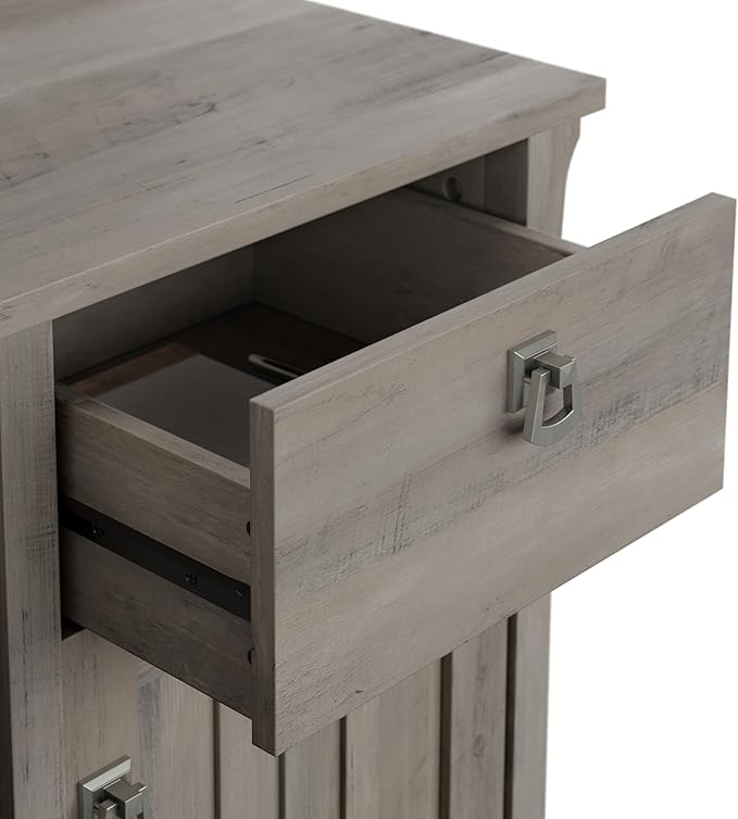 Bush Furniture Salinas Computer Desk with Hutch | Study Table with Drawers, Cabinets & Pullout Keyboard/Laptop Tray | Modern Home Office Desk in Driftwood Gray | Work Desk with Storage