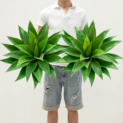 Artificial Agave Plants,Large UV Resistant Fake Agave Planters for Indoor and Outdoor Decorating Artificial Plants for Outdoors Plants(2Pack, 22")