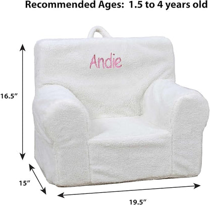 DIBSIES Personalized Creative Wonders Toddler Chair - Ages 1.5 to 4 Years Old (White Sherpa)
