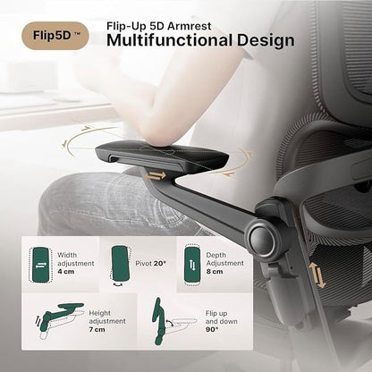 HINOMI H1 Pro V2 Ergonomic Office Chair with Foot Rest - Comfy Home Office Desk Computer Chair, Comfortable Mesh Seat with Adjustable Back Support (Black, Medium)
