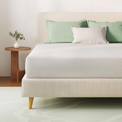 Queen Mattress 12 Inch Green Tea Memory Foam Mattress for Cool Sleep & Pressure Relief, Medium Feel Support,Fiberglass Free, Bed in a Box, Removable Washable Cover, CertiPUR-US Certified
