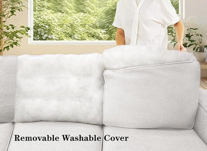 Legend Vansen Modular Sectional Sofa U Shaped Couch with Ottoman Modern Reversible Corner Sectional Couch for Living Room (Cream, U Shaped Sofa-2)