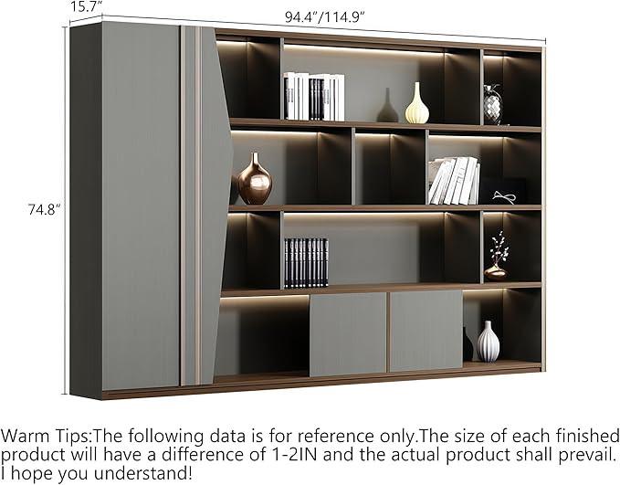 Modern Executive Desk, 126.0 inch L Shaped Desk with Storage, L Shape Corner Desk Drawers and Lockable Storage No Installation Required, Without Desk or Computer Chair (Filing Cabinet)