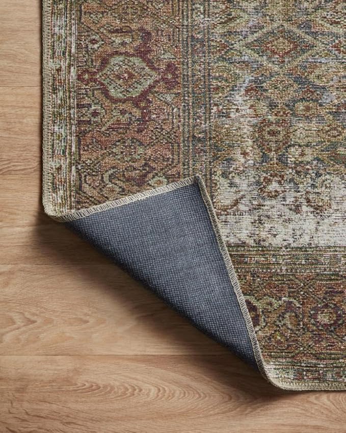 Loloi Amber Lewis Georgie Collection GER-07 Moss/Salmon 2'-6" x 12'-0", .19" Pile Height, Runner Rug