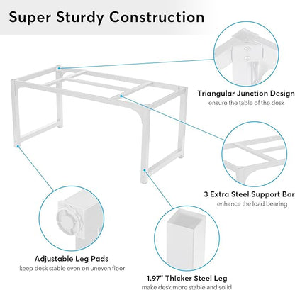 Tribesigns Modern Computer Desk, 78.7 x 39.4 inch X Large Executive Office Desk Computer Table Study Writing Desk Workstation for Home Office,White