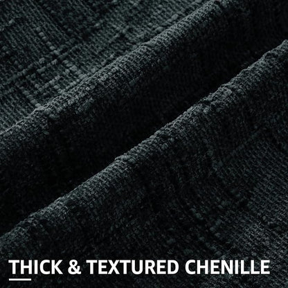 decorUhome Black Chenille Throw Pillow Covers 18x18 Set of 2 Thick Textured Slubby Couch Pillow Covers Farmhouse Accent Modern Neutral Decorative Pillow Cases for Bed Sofa Living Room