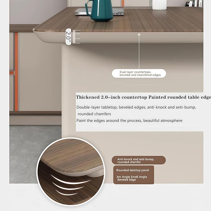 Modern L Shaped Desk, 78.7 inch Large Desk with Storage, Executive Desks for Home Office No Installation Required with Drawers and Lockable