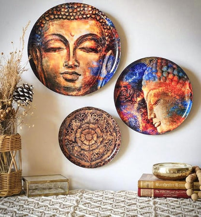 RITUALISTIC Nirvana Iron Wall Art Plates – Set of 3 Decorative Plates | Contemporary Metal Wall Decor | Modern Wall Hanging for Living Room, Bedroom & Home Interiors |Christmas gifts