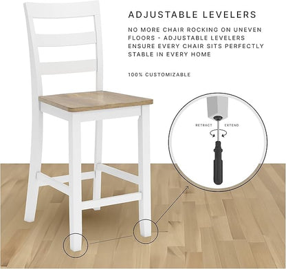 Signature Design by Ashley Tyler Creek Farmhouse 24.38" Counter Height Upholstered Barstool, Set of 2, Almost Black