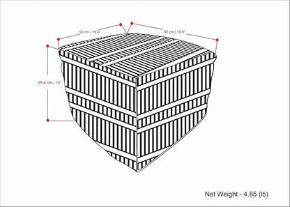 SIMPLIHOME Safford Square Pouf - 20 inch Wide Upholstered PET Polyester Ottoman in Black and White, Boho Indoor/Outdoor Footstool or Extra Seating for Living Room, Bedroom, or Patio, Assembled