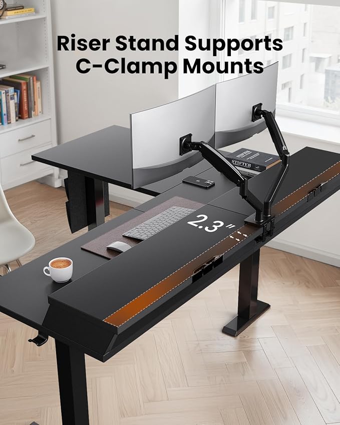 ErGear L Shaped Electric Standing Desk, 63" Ergonomic Corner Height Adjustable Desk with Drawers, Sit Stand Computer Table with Storage for Work Office Home, Black