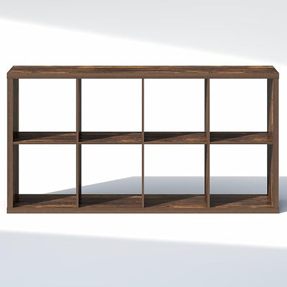 Furinno Cubic Closet Organizers and Storage, 8-Cube Closet Organizer, Open Shelf Closet Storage, Extra Thick Frame for Wardrobe, Bedroom, Living Room, Amber Pine