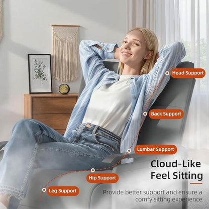 Modular Cloud Sectional Couches for Living Room, Faux Leather Loveseat & Accent Chairs Set of 2, Upholstered Sectional Sofa Set for Office, Gray