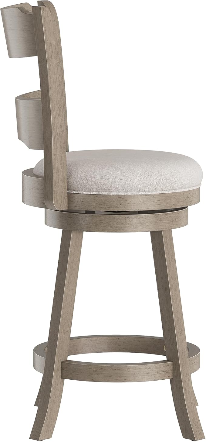 Hillsdale Arborwood Wood Counter Height Swivel Stool, Aged Greige