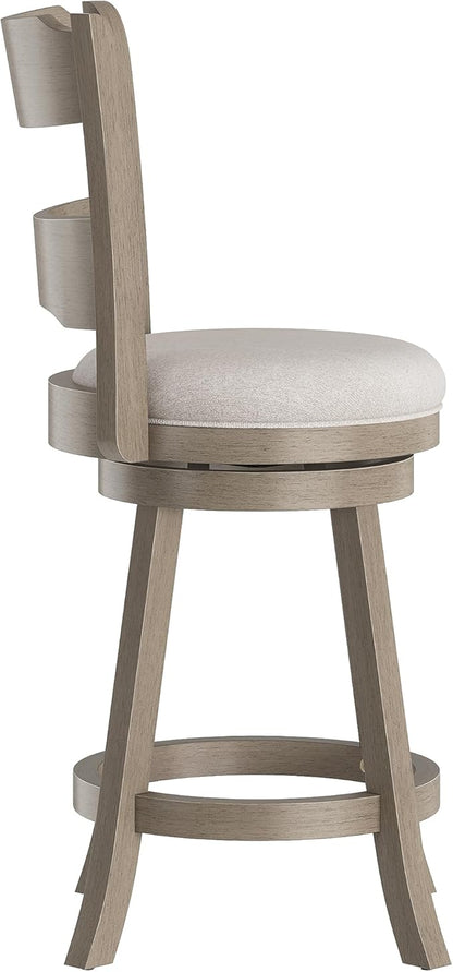 Hillsdale Arborwood Wood Counter Height Swivel Stool, Aged Greige