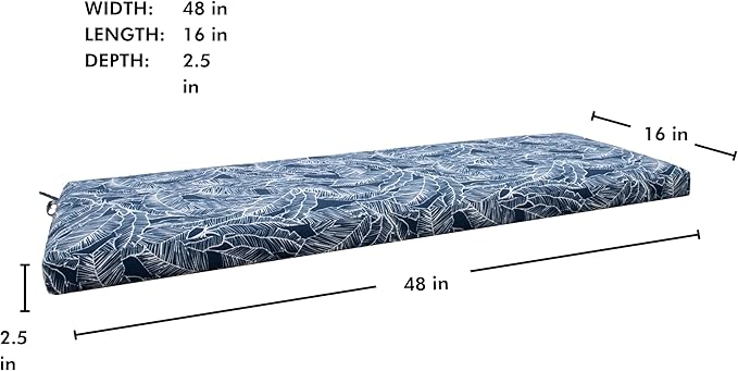 Tommy Bahama Bench Cushion, 48" X 16" X 2.5", Pacific Zaffre