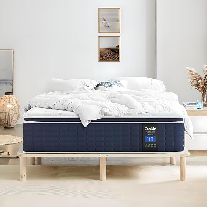 Coolvie Full Size Mattress 14 Inch, Hybrid Soft Medium Plush Mattresses with Gel Memory Foam for Adaptive Support and Pressure Relief, Cloud-Like Sleep Bed in A Box for Silent, 100-Night Trial