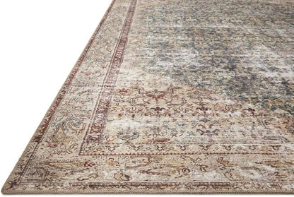 Loloi Amber Lewis Georgie Collection GER-04 Teal/Antique 7'-6" x 9'-6", .19" Pile Height, Area Rug