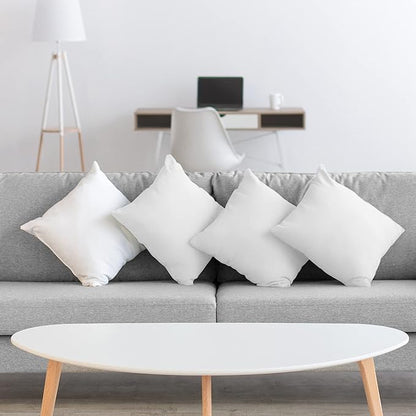 Acanva 26x26 Throw Pillow Inserts Set of 2, Premium Polyester Fiber Fill Square Sham Stuffer Cushion for Sofa, Bed, Couch and Chair, Machine Washable, 26x26 Inch(for 24x24 Cover), White 2 Count