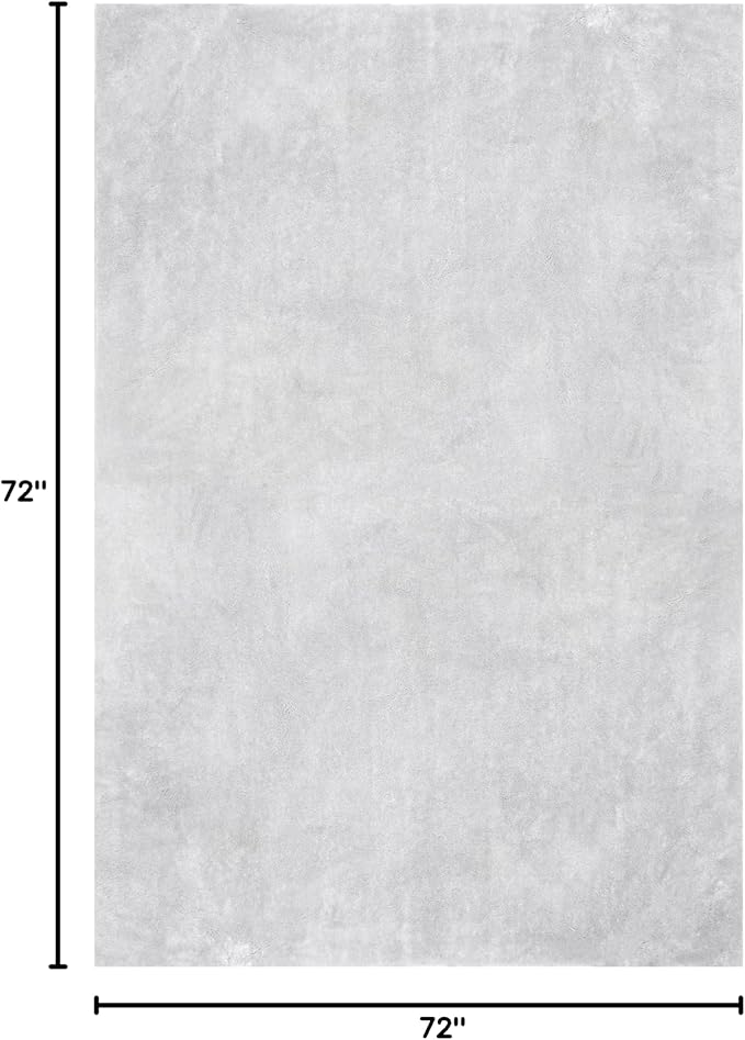 nuLOOM 6' Square Cozy Plush Area Rug, Machine Washable, Non-Slip, Soft Fluffy Shag Carpet for Living Room Bedroom Kids Room Nursery Home Decor, Loni Light Grey