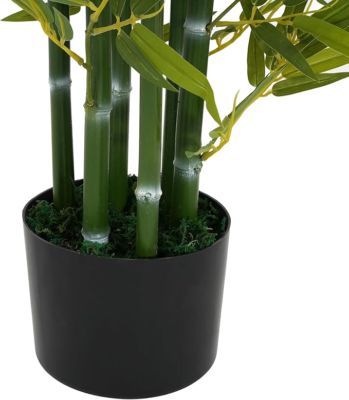 Christopher Knight Home Alene Set of 2 60.75''H Artificial Tree Indoor, Artificial Bamboo Tree with Nursery Pot, Faux Tree with Black Plastic Pot for Living Room, Artificial Plant for Home Decor,Green