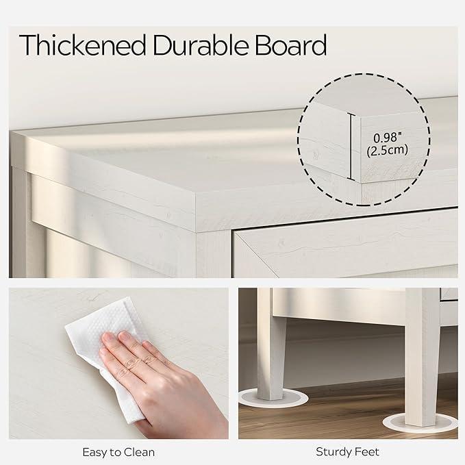 Sideboard Buffet Cabinets with Adjusable Shelves, Farmhouse Storage Cabinet, Credenza, Accent Cabinet, Kitchen Coffee Bar Console Table for Living Dining Room, Antique White