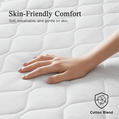 Beautyrest Cotton Blend Heated Mattress Pad Secure Comfort Technology - Luxury Quilted Electric Mattress Pad with Deep Pocket - 5-Setting Heat Controllers, Twin XL , White