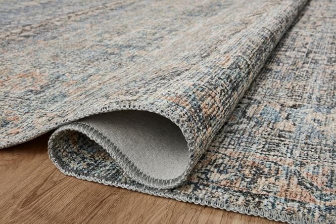 Loloi Amber Lewis Billie Collection BIL-05 Denim/Blush 10'-0" x 14'-0", 0.19" Thick Area Rug
