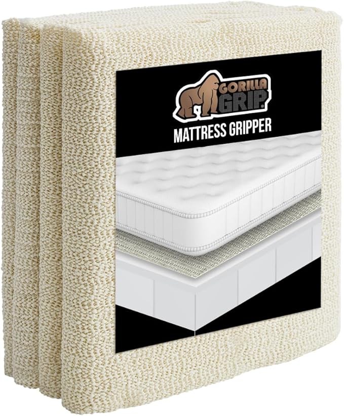 GORILLA GRIP Original Mattress Slide Stopper and Gripper, King, Keep Bed and Topper Pad from Sliding for Sofa, Beds, Chair Cushion, Mattresses, Easy Trim, Slip Resistant, Grips Helps Stop Slipping