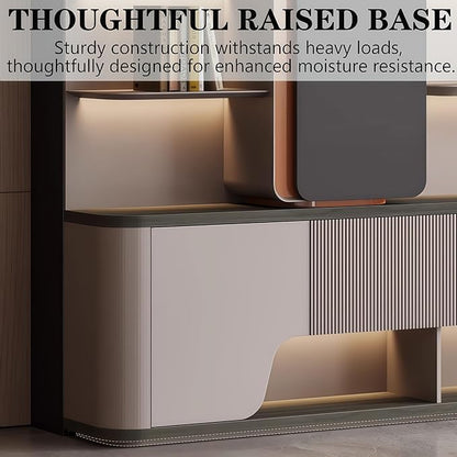 Modern L Shaped Desk, 126.0 inch Large Desk with Storage, Executive Desks for Home Office No Installation Required with Drawers and Lockable, Without Desk or Computer Chair (Filing Cabinet)