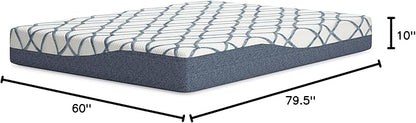 Signature Design by Ashley 10 Inch Chime Elite 2.0 Firm Green Tea Memory Foam Mattress for Cool Sleep and Pressure Relief, Queen, Fiberglass Free, Mattress In A Box