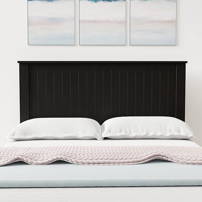 Glenwillow Home Wainscott Wood Panel Headboard in Black - Full Size