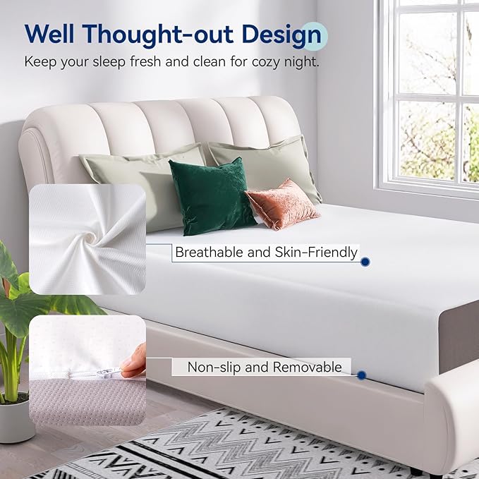 Amazon Basics Memory Foam Mattress, Medium Firm, 12 Inch, King, White/Grey, 80" L x 76" W x 12" Th