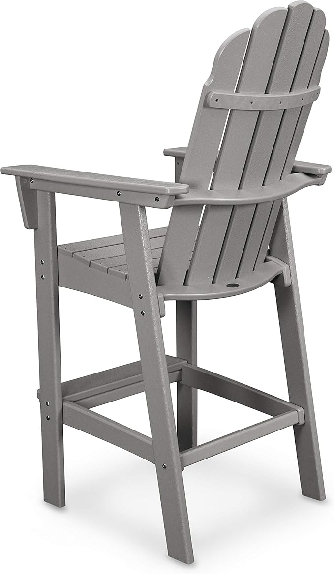 POLYWOOD® Vineyard Curveback Adirondack Bar Chair in Sunset Red