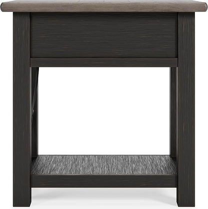 Signature Design by Ashley Tyler Creek Chair Side End Table, Light Brown & Whitewash