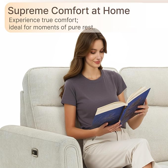 Zero Wall Recliner Sofa RV Loveseat Wall Hugger Power Recliner Chair with Comfortable Backrest High Wood Leg USB & Type C Dual Charge Ports for Living Room RV Furniture or Small Spaces