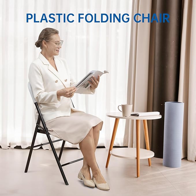 70 Pack Thicker 800 LBS White Folding Chairs, Commercial Grade Folding Chair, Foldable Chairs for Events