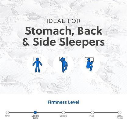 Signature Design by Ashley Full Size Chime 10 Inch Medium Firm Hybrid Mattress with Cooling Gel Memory Foam for Pressure Relief, Fiberglass Free, Mattress In A Box