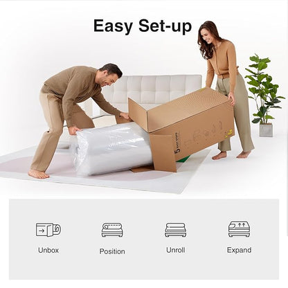 Novilla 8 inch Queen Mattress, Foam and Spring Hybrid Mattress Queen Size with Adaptive Foam for Pressure Relieving & Breathable Comfort, CertiPUR-US Certified-Ideal for Youth & Guest Rooms