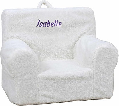 DIBSIES Personalized Creative Wonders Toddler Chair - Ages 1.5 to 4 Years Old (White Sherpa)