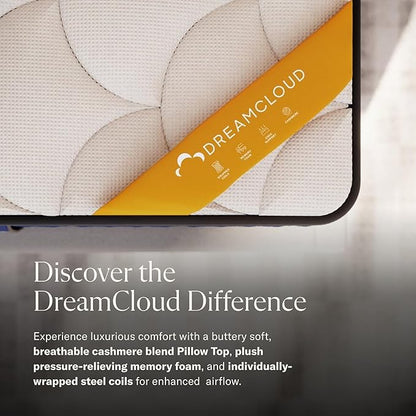 DreamCloud Premier Rest 14" Twin XL Mattress - Luxury Hybrid Memory Foam - 365 Night Trial - Premium Pressure-Relieving Layers - Forever Warranty - Mattress in a Box - CertiPUR-US Certified