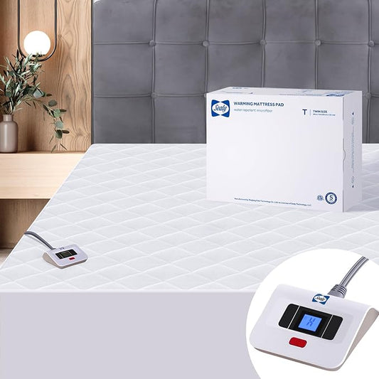 Sealy Heated Mattress Pad Twin Size 39x75 Inch | Luxury Quilted Waterproof Electric Mattress Cover with 10 Heat Setting Controller & 1-12 Hours Auto Shut Off | Fit Up to 15" Deep Pocket