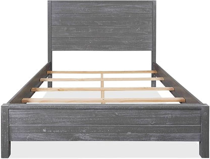 Grain Wood Furniture Montauk Solid Wood Bed, King Size, Rustic Grey
