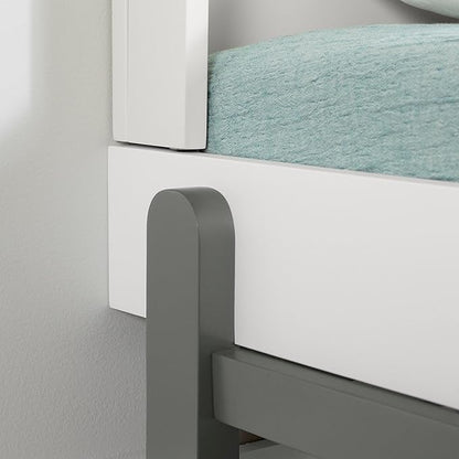 South Shore Furniture Bebble Complete Bed, Twin, Soft Gray and White
