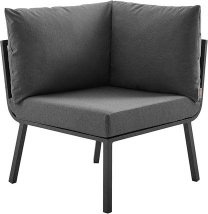 Modway Riverside Outdoor Furniture, 3-Piece Set, Gray Charcoal
