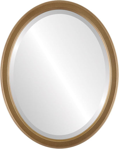 OVALCREST Oval Beveled Wall Mirror for Home Decor - Toronto Style - Desert Gold - 26" x 20"