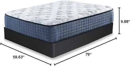 Signature Design by Ashley 10" Mattress Box Spring with Metal Foundation, Sturdy and Durable, Ready to Assemble, Parts and Tools Included, Queen, Removable Black Fabric Cover