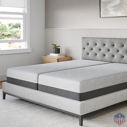 Celestial Sleep Gel Memory Foam Mattress in a Box, Made in The USA, CertiPUR-US® Certified Foam, Oeko-Tex, and Fiberglass-Free Certified Bed, 10 inch Medium - Split King