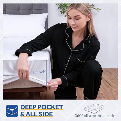 Sealy Heated Mattress Pad Twin Size 39x75 Inch | Luxury Quilted Waterproof Electric Mattress Cover with 10 Heat Setting Controller & 1-12 Hours Auto Shut Off | Fit Up to 15" Deep Pocket