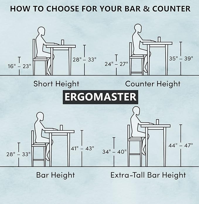 ERGOMASTER Swivel Counter Height Barstool 29 Inch Seat Height Bar Chair Cappuccino X Open Back （ 29 Inch,Set of 2）